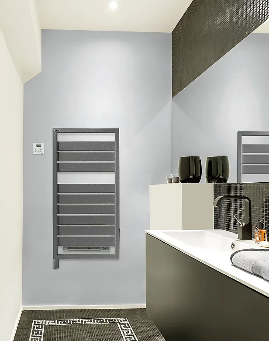 Acova Sèche-serviettes soufflant électrique Astrakan +Air 500 + soufflerie 1000W grey aluminium* Sèche-Serviettes Soufflant