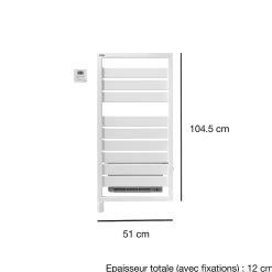 Acova Sèche-serviettes soufflant électrique Astrakan +Air 500 + soufflerie 1000W grey aluminium* Sèche-Serviettes Soufflant