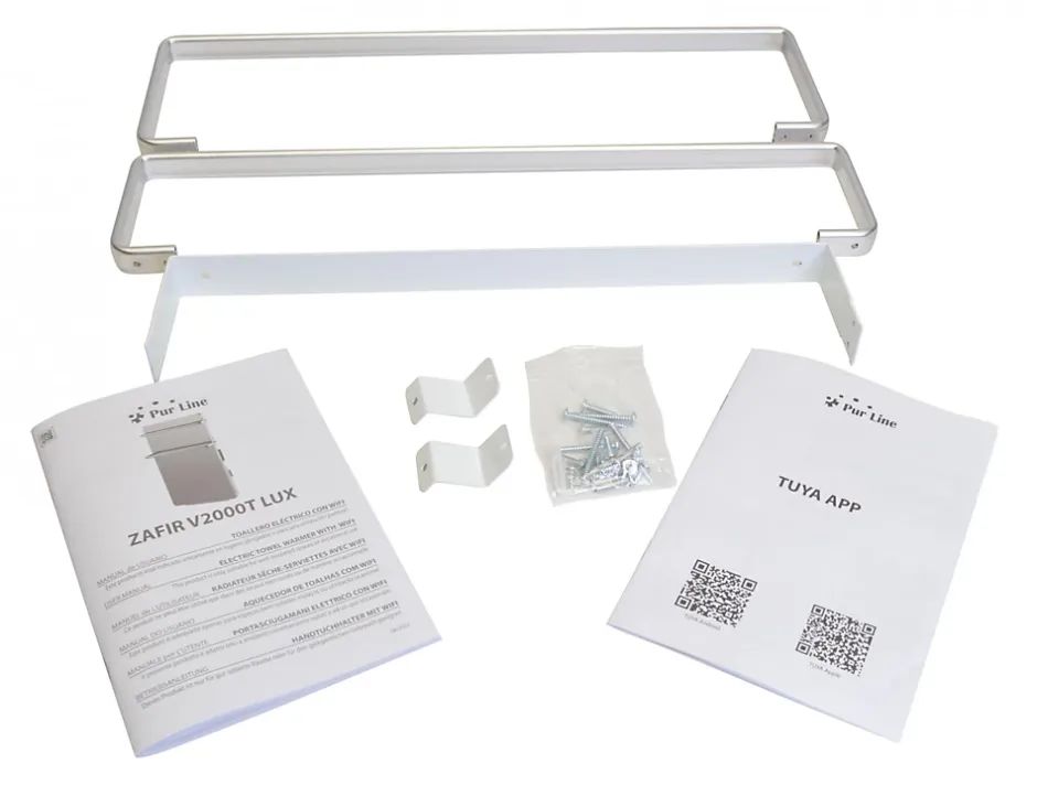 Pureline Sèche-serviettes verre trempé miroir display LED 2000W