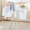IDMarket Séchoir à linge à rayons rotatif et pliable capacité 21M blanc et bois