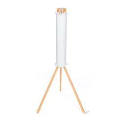 IDMarket Séchoir à linge à rayons rotatif et pliable capacité 21M blanc et bois