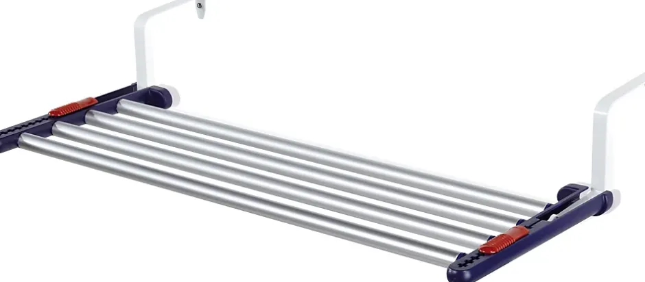 Leifheit Séchoir à linge à suspendre 4,2 m, étendoir alu avec barres extensibles, Quartett 42 Extensible Aluminium