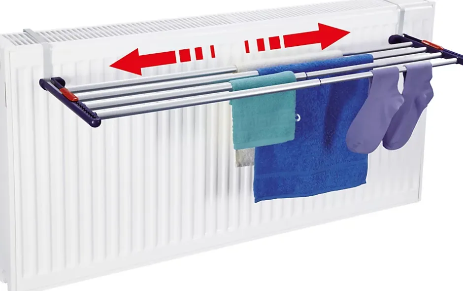 Leifheit Séchoir à linge à suspendre 4,2 m, étendoir alu avec barres extensibles, Quartett 42 Extensible Aluminium