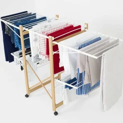 Kitchen Move Séchoir à linge avec roulettes USHUAIA blanc 28M* Etendoir À Linge