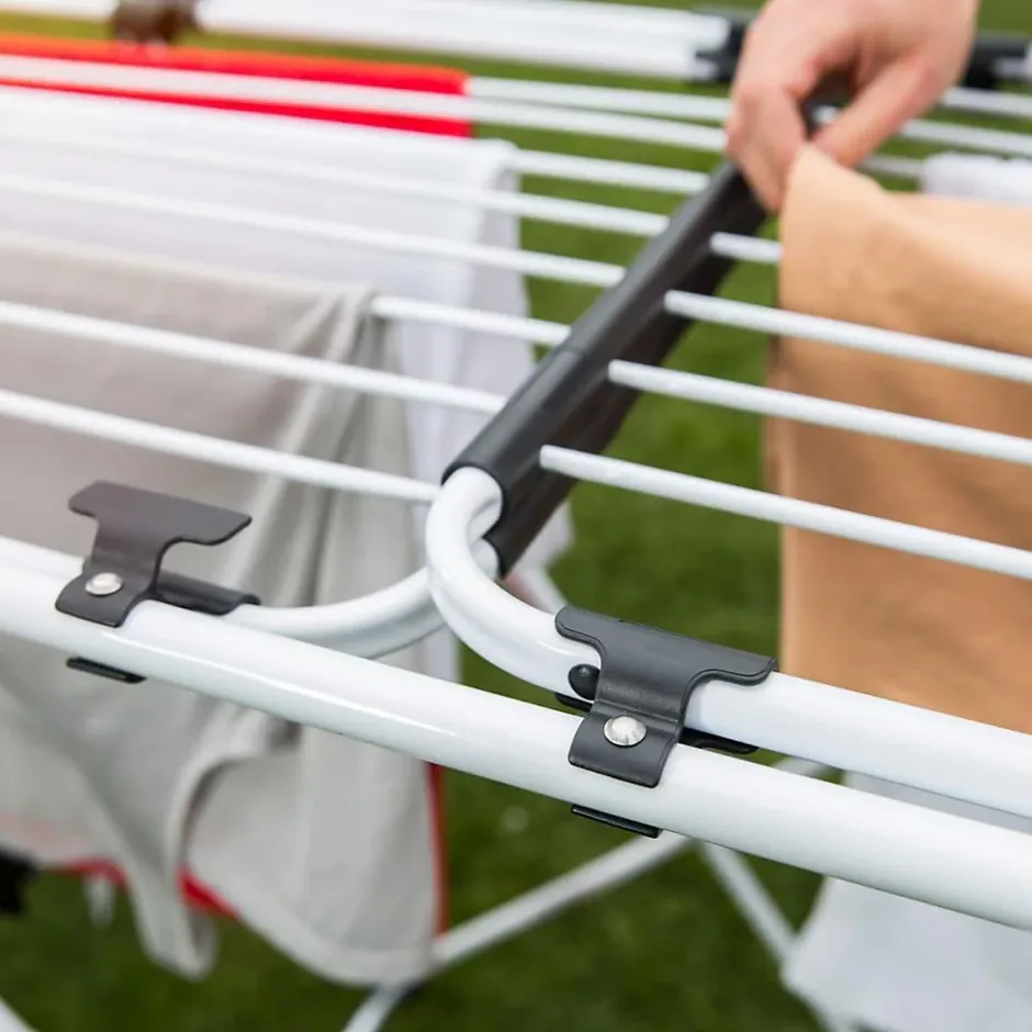 Vileda Séchoir à linge Double 187 x 57 x H94 cm Etendage pliable Tube Anti-plis* Etendoir À Linge