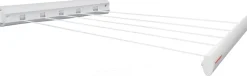 Leifheit Séchoir à linge mural 21 m d'étendage, 5 fils, enrouleur automatique, blanc, Rollfix 210 Longline* Etendoir À Linge