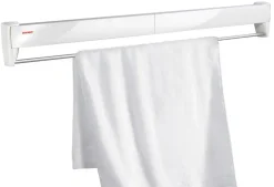 Leifheit Séchoir à linge mural 8,1 m d'étendage, 8 barres et 1 porte serviettes, Telegant 81 Protect Plus* Etendoir À Linge