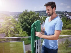 Leifheit Séchoir à linge parapluie sur pied 14 m d'étendage avec housse, gris et noir, LinoPop-Up 140* Etendoir À Linge