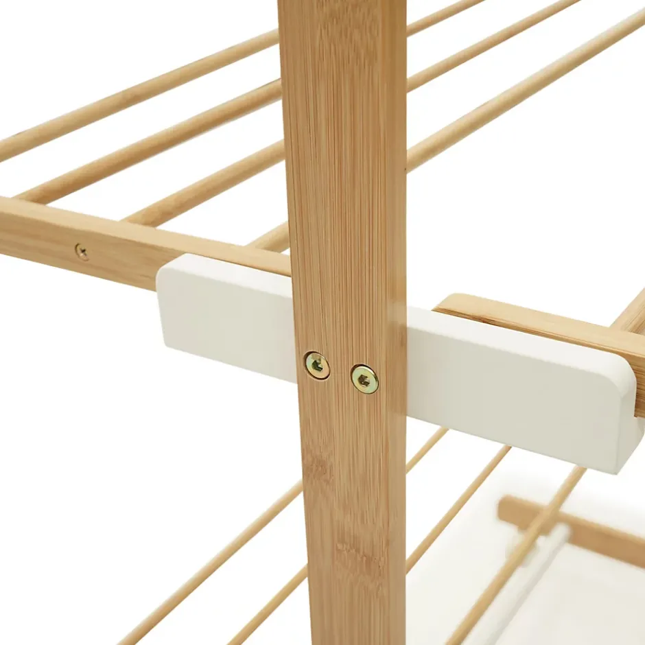 IDMarket Séchoir à linge pliable 3 niveaux RITA capacité 22M en bambou* Etendoir À Linge