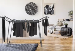 Leifheit Séchoir à linge pliant 15 m d'étendage, noir, Pegasus 150* Etendoir À Linge