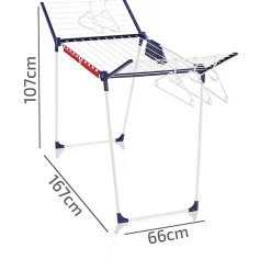 Leifheit Séchoir à linge sur pied 20 m avec accessoires, Pegasus 200 Solid Comfort