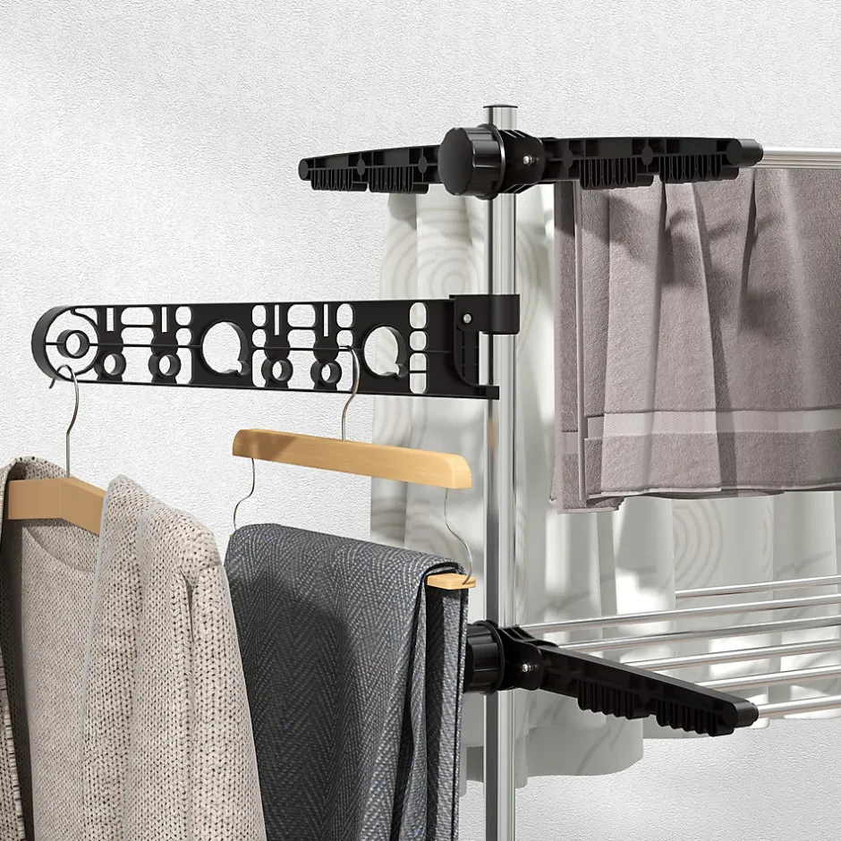 Homcom Séchoir à linge étendoir pliable ailes latérales 4 niveaux noir