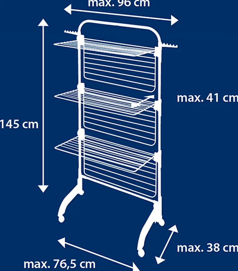 Leifheit Séchoir à linge tour 42 m 3 niveaux, possible demi-ouverture, Comfort Tower 420
