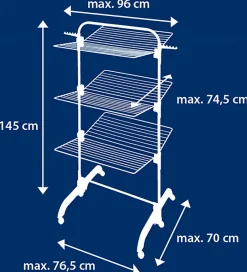 Leifheit Séchoir à linge tour 42 m 3 niveaux, possible demi-ouverture, Comfort Tower 420