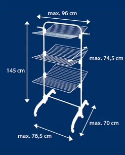 Leifheit Séchoir à linge tour noir sur roulettes 42 m d'étendage 3 niveaux, Comfort Tower 420 Black* Etendoir À Linge