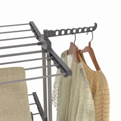 IDMarket Séchoir à linge vertical pliable et extensible 3 niveaux MAXI capacité 40M inox et gris* Etendoir À Linge