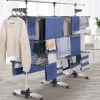 IDMarket Séchoir à linge vertical pliable 3 niveaux SUPRA capacité 50M avec tringle télescopique blanc et gris* Etendoir À Linge