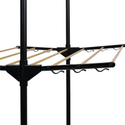 IDMarket Séchoir à linge vertical pliable 3 niveaux MAXIMA capacité 20M noir et effet bois* Etendoir À Linge