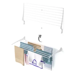 Foxydry Séchoir alu mural blanc pliant 116x50x10cm Fold 120* Etendoir À Linge