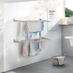 Foxydry Séchoir alu mural blanc pliant 116x50x10cm Fold 120* Etendoir À Linge