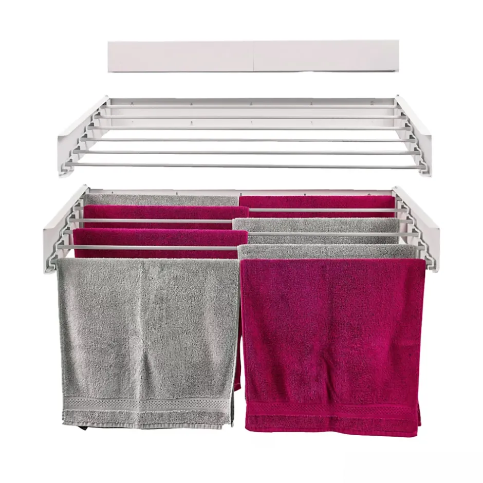 Foxydry Séchoir alu mural blanc pliable 101x50x13cm Hide 100* Etendoir À Linge