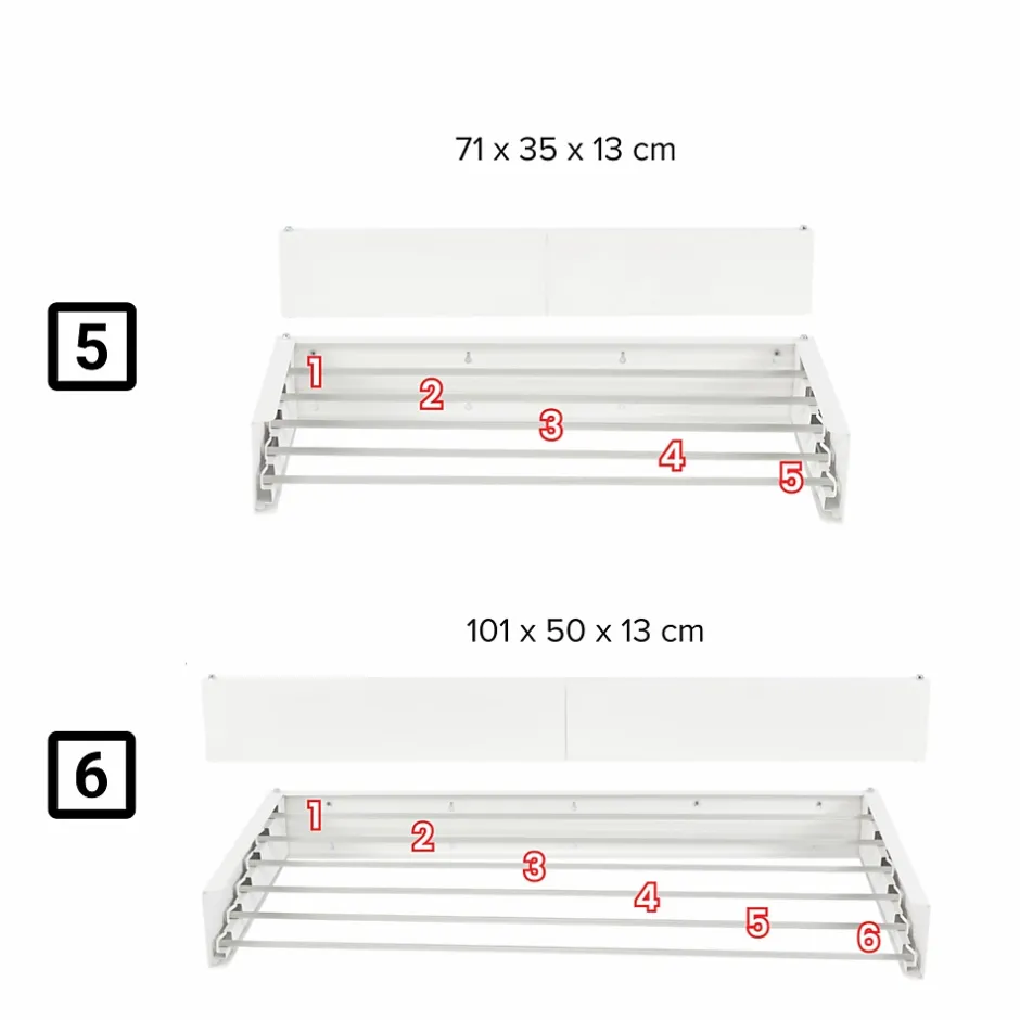 Foxydry Séchoir alu mural blanc pliable 101x50x13cm Hide 100* Etendoir À Linge