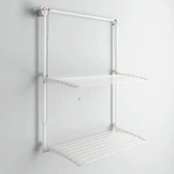 Foxydry Séchoir mural 2 grilles blanc 128x52x137 cm alu Wall Plus 120