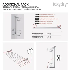 Foxydry Séchoir mural 2 grilles blanc 128x52x137 cm alu Wall Plus 120