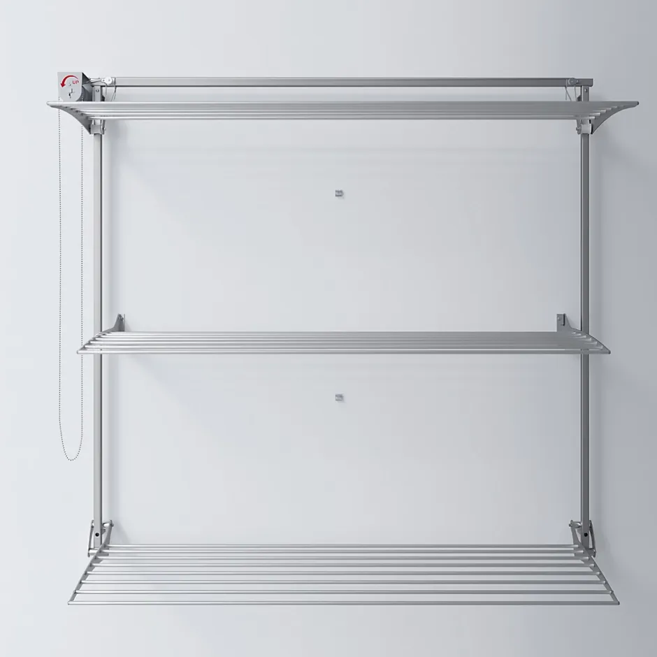 Foxydry Séchoir mural 3 grilles pliables 152x52x137 cm alu Tower 150* Etendoir À Linge