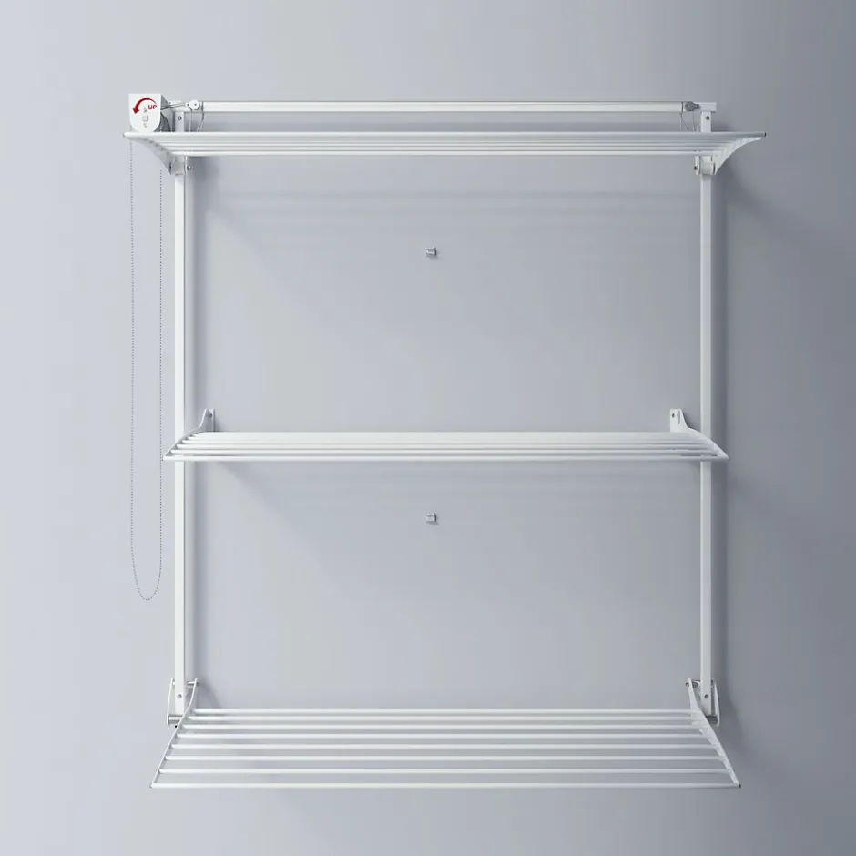 Foxydry Séchoir mural 3 grilles pliables blanc 152x52x137 cm alu Tower 150