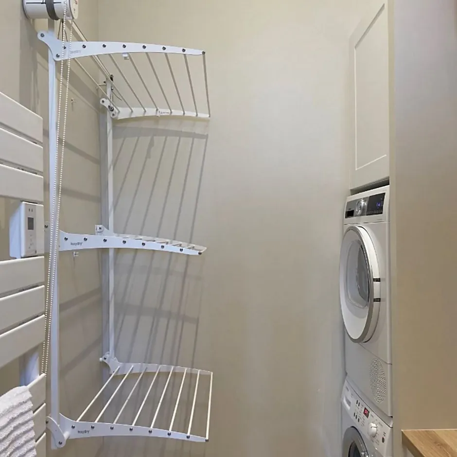 Foxydry Séchoir mural 3 grilles pliables blanc 152x52x137 cm alu Tower 150