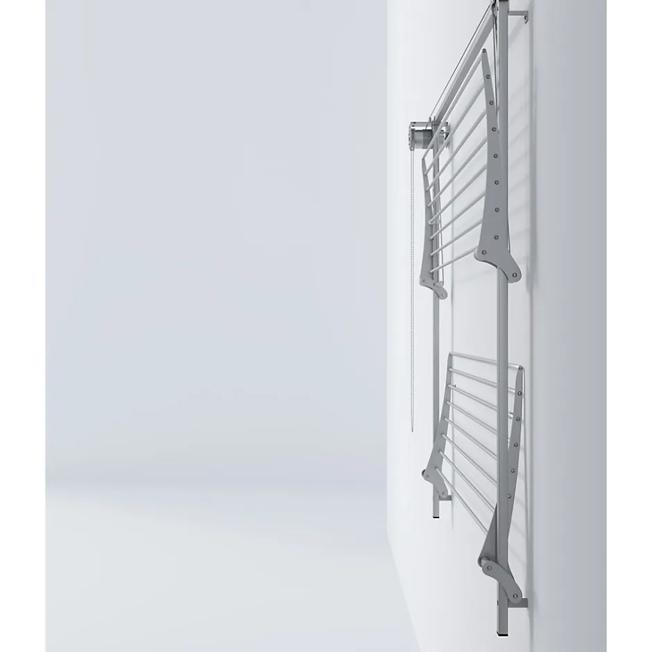 Foxydry Séchoir mural 2 grilles réglables 108x52x137 cm alu Wall Plus 100