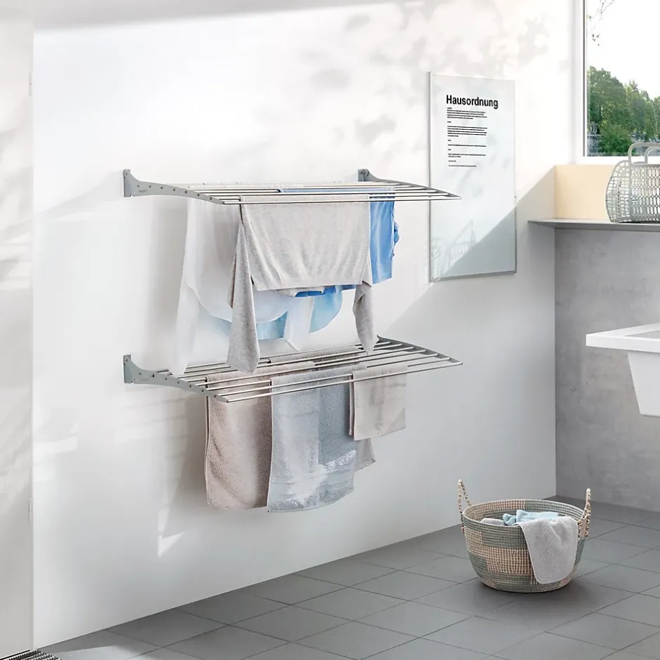 Foxydry Séchoir mural alu blanc clic 82x50x10cm Fold 80