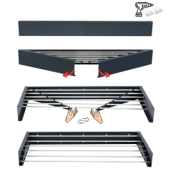 Foxydry Séchoir mural alu pliable 101x50x13cm anthracite Hide 100* Etendoir À Linge