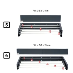 Foxydry Séchoir mural alu pliable 101x50x13cm anthracite Hide 100* Etendoir À Linge