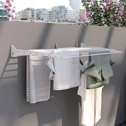 Foxydry Séchoir mural blanc alu bas 116x50x10cm pliant Fold 120
