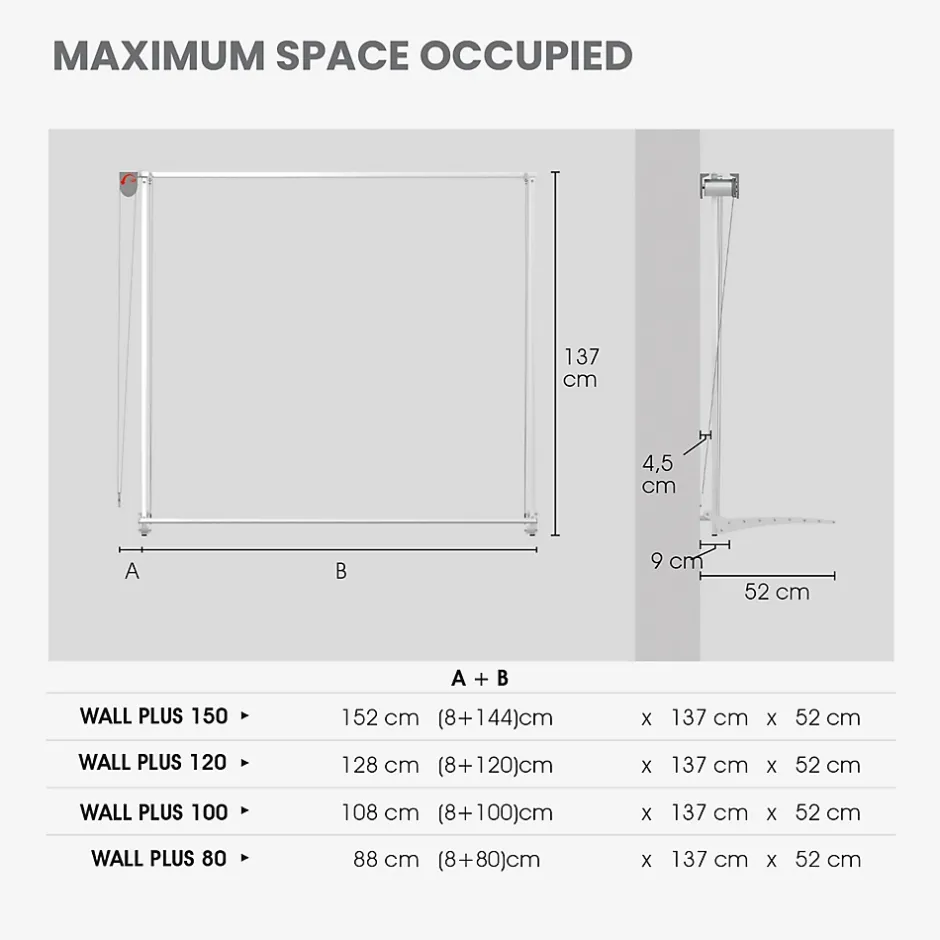 Foxydry Séchoir mural réglable blanc 108x52x137 cm alu Wall 100