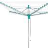 Leifheit Séchoir parapluie de jardin avec douille de fixation, 40 m d'étendage, gris et bleu turquoise, Linomatic 400 Easy* Etendoir À Linge