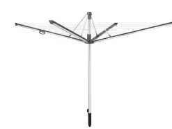 Leifheit Séchoir parapluie extérieur avec douille de fixation, 50 m d'étendage, noir et gris, Linomatic Plus 500* Etendoir À Linge