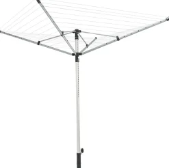Leifheit Séchoir parapluie extérieur, 50 m d'étendage, noir et gris, LinoPush 500* Etendoir À Linge