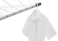 Leifheit Séchoir parapluie extérieur avec housse de protection, 50 m d'étendage, noir et gris, LinoLift 500