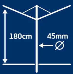 Leifheit Séchoir parapluie extérieur avec housse de protection, 50 m d'étendage, noir et gris, LinoLift 500