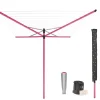 Brabantia Séchoir parapluie rotatif 50m d'étendage, rose, Lift'O Matic