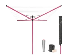 Brabantia Séchoir parapluie rotatif 50m d'étendage, rose, Lift'O Matic