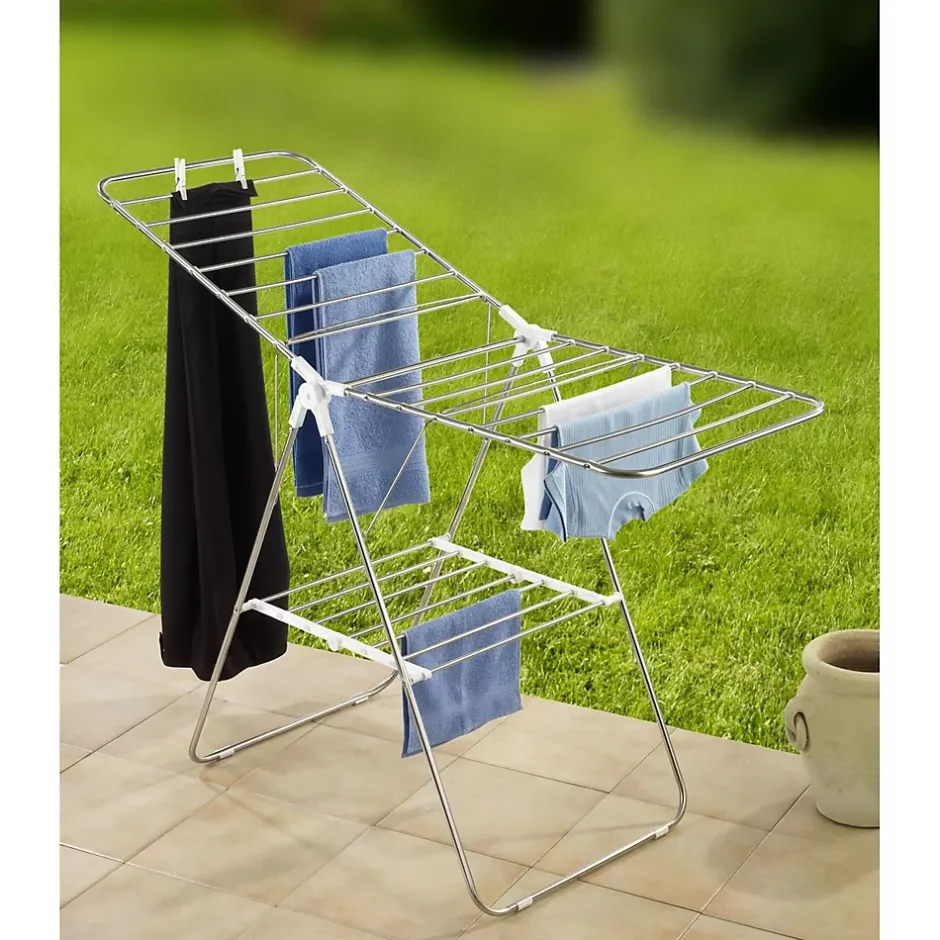 Wenko Séchoir étendoir en acier ajustable Flex - 15 m d'étandage