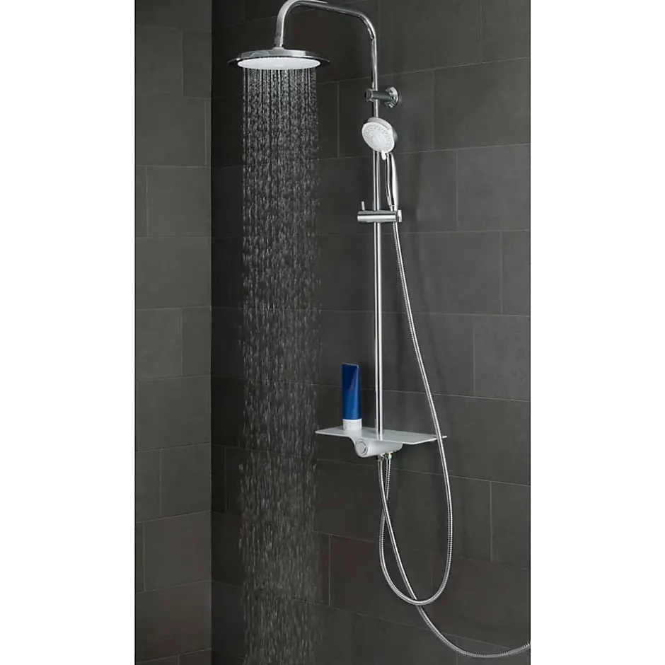 Schütte SCHÜTTE AQUASTAR système de douche avec tablette chromé/blanc