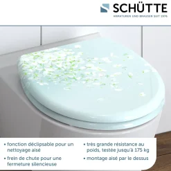 Schütte SCHÜTTE Siège de toilette avec fermeture en douceur FLOWER IN THE WIND 438779* Abattant Wc