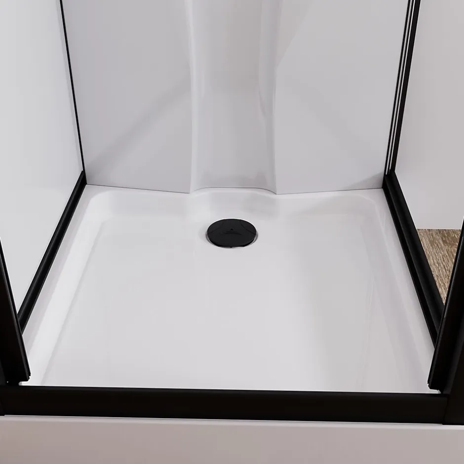 Schulte cabine de douche intégrale Juist - 80x80x190 cm - Portes coulissantes - Noir - Verre transparent* Cabine De Douche