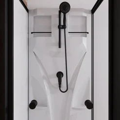 Schulte cabine de douche intégrale Juist - 80x80x190 cm - Portes coulissantes - Noir - Verre transparent* Cabine De Douche