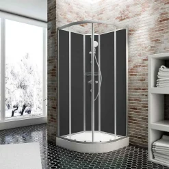 Schulte cabine de douche intégrale - 90 x 90 cm - portes coulissantes - parois fixes - receveur - panneaux muraux et robinetterie* Cabine De Douche